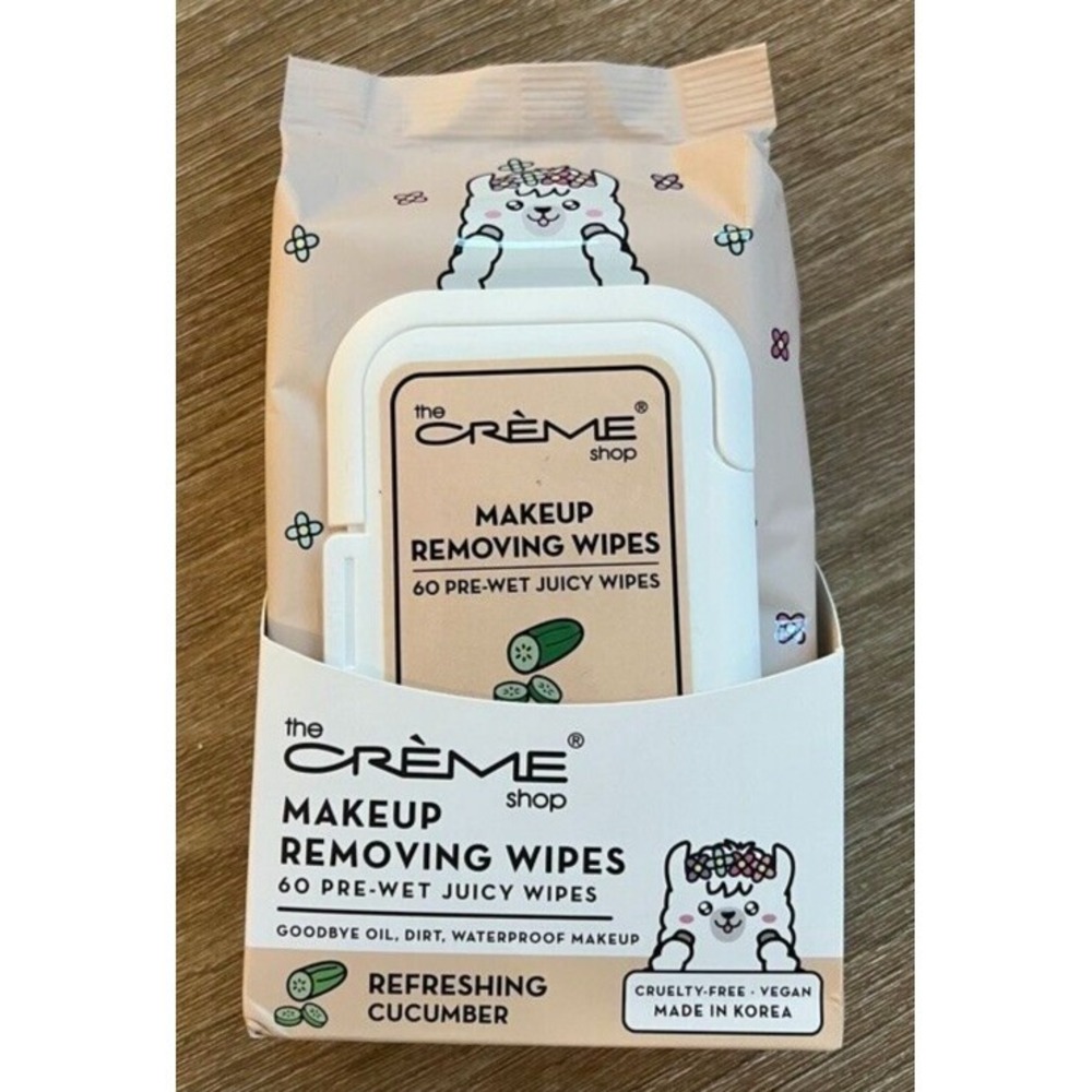 The Creme Shop Llama‎ 60 Makeup Remover Wipes, Refreshing Cucumber, Brand NEW